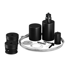 Набор для вертикального подвесного монтажа Nemo D25 черный Led Strip 20309, фото 