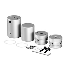 Набор для вертикального накладного монтажа Nemo D25 серебро Led Strip 20311, фото 