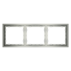 Рамка пластиковая VOLTUM S70 на 3 поста, (сталь) VLS100305, фото 