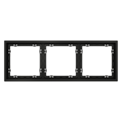 Рамка пластиковая VOLTUM S70 на 3 поста, (черный матовый) VLS100308, фото 
