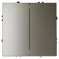 Выключатель встраиваемый VOLTUM S70 двухклавишный 10А, (шелк) VLS020104, фото 