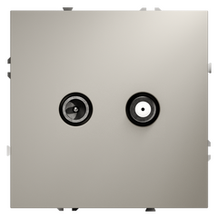 Розетка телевизионная встраиваемая VOLTUM S70 оконечная TV+SAT, (кашемир) VLS060403, фото 