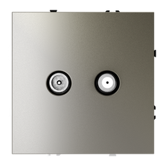 Розетка телевизионная встраиваемая VOLTUM S70 оконечная TV+SAT, (шелк) VLS060404, фото 