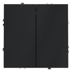 Выключатель встраиваемый VOLTUM S70 двухклавишный 10А, (графит) VLS020107, фото 