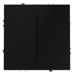 Проходной переключатель встраиваемый VOLTUM S70 двухклавишный 10А, (черный матовый) VLS020308, фото 