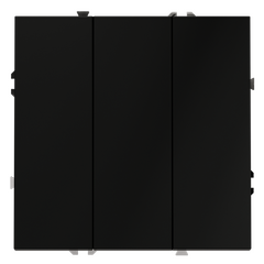 Выключатель встраиваемый VOLTUM S70 трехклавишный 10А, (черный матовый) VLS030108, фото 