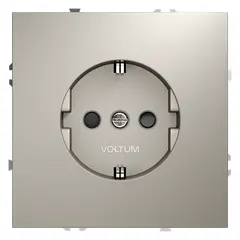 Розетка встраиваемая VOLTUM S70 с заземлением и защитными шторками, 16А, (кашемир) VLS040203, фото 