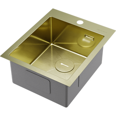 Кухонная мойка Omoikiri akisame 41-lg нерж. сталь/светлое золото 4973080, фото 