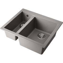 Кухонная мойка Omoikiri bosen 59-2-gr tetogranit/leningrad grey 4993558, фото 