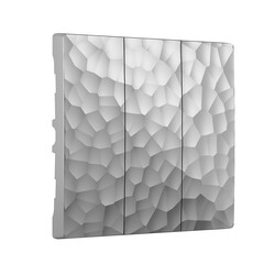 Набор клавиш Werkel Hammer для выключателя трехклавишного серебряный W1239006 4690389162671, фото 