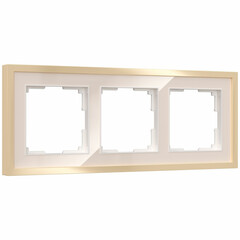 Рамка на 3 поста Baguette (айвори/латунь) W0032851, фото 