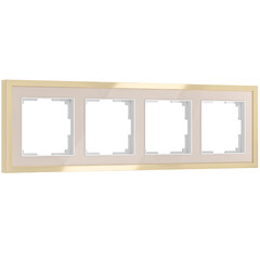Рамка на 4 поста Baguette (айвори/латунь) W0042851, фото 