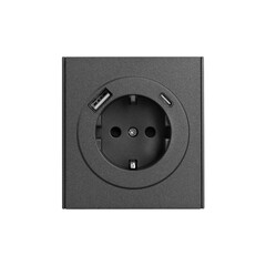 Розетка STRONG 1-ая с/з с/у з/ш 16А с USB A+C быстрой зарядки 5В/3А графит KRANZ KR-78-0704-6, фото 