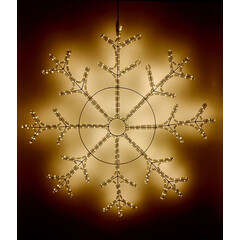 Светодиодная Снежинка "Зимняя Классика" Ø1,1м Тепло-Белая, Дюралайт на Металлическом Каркасе, IP65 LTC LC-13047, фото 