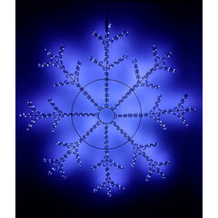 Светодиодная Снежинка "Зимняя Классика" Ø1,1м Синяя, Дюралайт на Металлическом Каркасе, IP65 LTC LC-13048, фото 