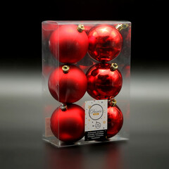 Набор Елочных Шаров 6 шт Красные, Ø8 см 9022052, фото 