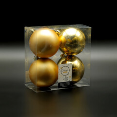 Набор Елочных Шаров 4 шт Светло-Золотые, Ø10 см 9022165, фото 