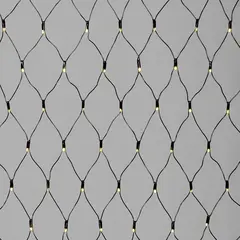 Светодиодная Сеть с Колпачком 2 x 3 м Тепло-Белая 220В, 384 LED, Провод Черный ПВХ, IP65 LTC NTL384CAP-11-2WW, фото 