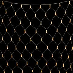 Светодиодная Сеть с Колпачком 2 x 3 м Тепло-Белая 220В, 384 LED, Провод Прозрачный ПВХ, IP65 LTC NTL384CAP-10-2WW, фото 