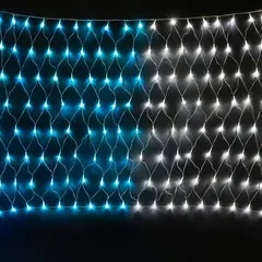 Светодиодная Сеть с Эффектом Бегущий Огонь 3 x 1 м Синяя 24В, 320 LED, Провод Прозрачный Силикон, IP65 LTC ESN320-SH10-WB, фото 