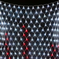 Светодиодная Сеть 2 x 2 м Разноцветная с Контроллером 220В, 400 LED, Провод Белый Каучук, IP65 LTC AUG400-11-4EPRGB, фото 