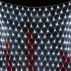 Светодиодная Сеть 2 x 2 м Разноцветная с Контроллером 220В, 400 LED, Провод Белый Каучук, IP65 LTC AUG400-11-4EPRGB, фото 