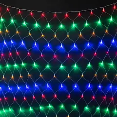 Светодиодная Сеть 2 x 2 м Разноцветная 24В, 256 LED, Провод Прозрачный ПВХ, IP54 LTC NTL256M-10-1M, фото 