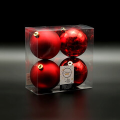 Набор Елочных Шаров 4 шт Красные, Ø10 см 9022167, фото 