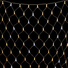 Светодиодная Сеть с Колпачком 2 x 2 м Тепло-Белая с Мерцанием Белого Диода 220В, 256 LED, Провод Прозрачный ПВХ, IP65 LTC NTL256BLWCAP-10-2WW, фото 