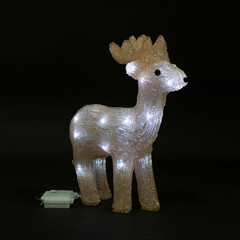 Светодиодный Олень на Батарейках 34см Белый, 24 LED, IP54 LTC 9490909, фото 