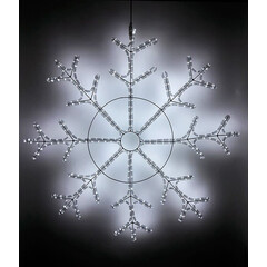 Светодиодная Снежинка "Зимняя Классика" Ø1,1м Белая, Дюралайт на Металлическом Каркасе, IP65 LTC LC-13046, фото 
