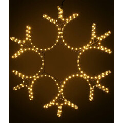 Светодиодная Снежинка "Ажурная" Ø0,8м Тепло-Белая, Дюралайт на Металлическом Каркасе, IP65 LTC LC-13034, фото 