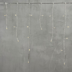 Гирлянда Бахрома на Батарейках 3 x 0,5 м Шампань, 100 LED, Провод Прозрачный Силикон, IP65 LTC ECC100-10-8CH, фото 