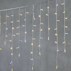 Гирлянда Бахрома с Колпачком 3,2 x 0,9 м Тепло-Белая с Мерцанием Белого Диода 220В, 168 LED, Провод Прозрачный ПВХ, IP65 LTC PIL180BLWCAP-10-2WW, фото 