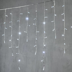 Гирлянда Бахрома с Колпачком 3,2 x 0,9 м Белая 220В, 168 LED, Провод Прозрачный ПВХ, IP65 LTC PIL180CAP-10-2W, фото 