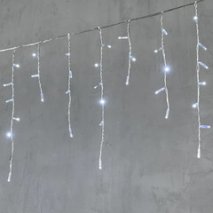 Гирлянда Бахрома с Колпачком 3,1 x 0,5 м Белая с Мерцанием Белого Диода 220В, 120 LED, Провод Прозрачный ПВХ, IP65 LTC PIL120BLWCAP-10-2W, фото 