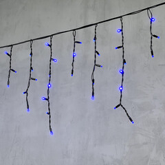 Гирлянда Бахрома 3,1 x 0,5 м Синяя 220В, 120 LED, Провод Черный Каучук, IP65 LTC LL120-1-2B, фото 