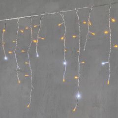 Гирлянда Бахрома 4,9 x 0,5 м Желтая с Мерцанием Белого Диода 220В, 240 LED, Провод Прозрачный ПВХ, IP54 LTC PIL240BLW-10-2Y, фото 