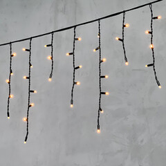 Гирлянда Бахрома 3,1 x 0,5 м Экстра Тепло-Белая 220В, 120 LED, Провод Черный Каучук, IP65 LTC LL120-1-2EWW, фото 