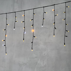 Гирлянда Бахрома с Колпачком 3,1 x 0,5 м Жёлтая с Мерцанием Белого Диода 220В, 120 LED, Провод Черный ПВХ, IP65 LTC PIL120BLWCAP-11-2Y, фото 