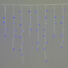 Гирлянда Бахрома 3,2 x 0,9 м Синяя с Мерцанием Белого Диода 220В, 168 LED, Провод Белый К LTC LL168BLW-8-2B, фото 