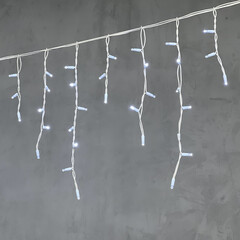 Гирлянда Бахрома 3,1 x 0,5 м Белая 220В, 120 LED, Провод Белый Каучук, IP65 LTC LL120-8-2W, фото 