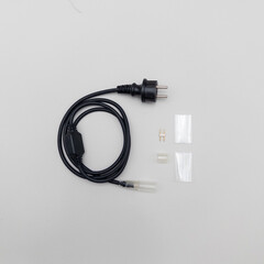 Установочный Комплект для Светодиодного Дюралайта 220V Ø13 мм, Черный LTC F3-220V-K, фото 