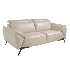 Диван 2-х местный 6131/KF072-2P-M5652 с обивкой из серо-бежевой кожи Angel Cerda 155189, фото 