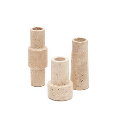 Набор Majid из 3-х подсвечников из бежевого травертина La Forma (ex Julia Grup) 210380, фото 