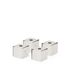 Набор из 4 подсвечников Acadia из нержавеющей стали с серебряной отделкой La Forma (ex Julia Grup) 451137, фото 