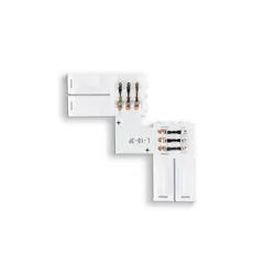 Соединитель угловой L для светодиодной ленты 5050 12/24V (3 конт.) GS6651 (10шт) Ambrella Light GS6651, фото 