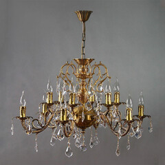 Подвесная люстра Ambiente Alicante 8888/6+6 AB Leaf Crystal, фото 