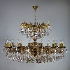 Подвесная люстра Ambiente Leon 2128/16 PB Tear Drop, фото 