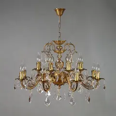 Подвесная люстра Ambiente Alicante 8888/8+8 AB Leaf Crystal, фото 